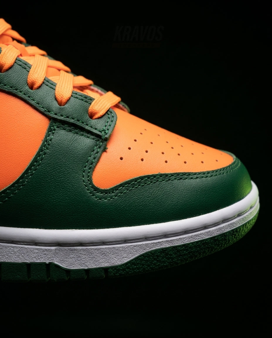 NK Leather Panelled Low Court Trainer Mixed 2 Green Orange