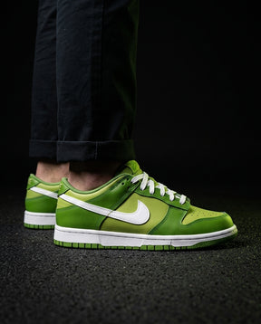 NK Leather Panelled Low Court Trainer Green Green White
