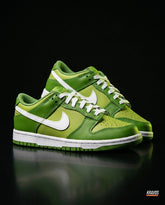 NK Leather Panelled Low Court Trainer Green Green White
