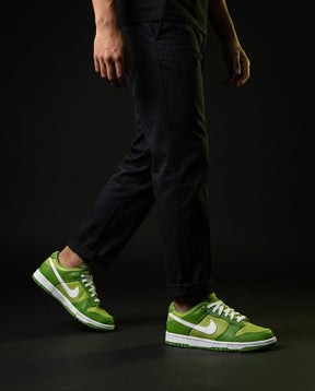 NK Leather Panelled Low Court Trainer Green Green White