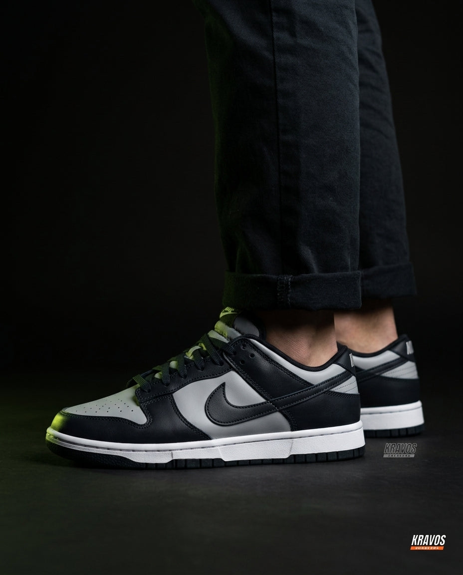 NK Leather Panelled Low Court Trainer Mixed 1 Grey Black