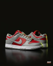 NK Leather Panelled Low Court Trainer Mixed 4 Grey Red
