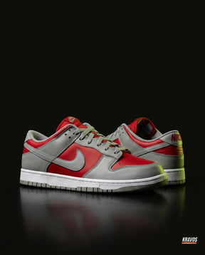 NK Leather Panelled Low Court Trainer Mixed 4 Grey Red