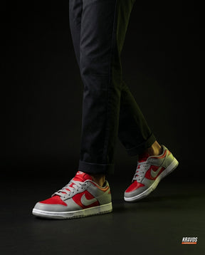 NK Leather Panelled Low Court Trainer Mixed 4 Grey Red