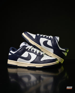 NK Leather Panelled Low Court Trainer Mixed 4 Navy White