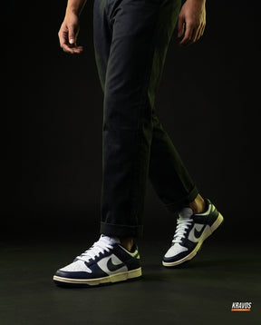 NK Leather Panelled Low Court Trainer Mixed 4 Navy White