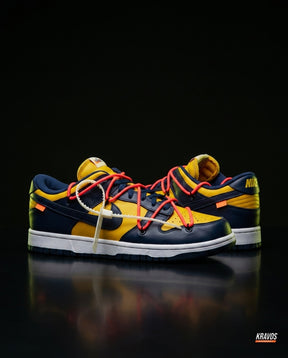 NK Leather Panelled Low Court Trainer Mixed 3 Navy Yellow