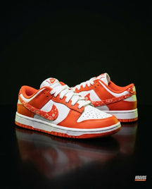 NK Leather Panelled Low Court Trainer Mixed 3 Orange White