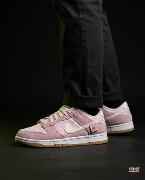 NK Leather Panelled Low Court Trainer White Pink Gum