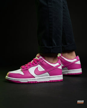NK Leather Panelled Low Court Trainer Mixed 1 Pink White