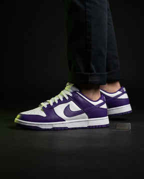 NK Leather Panelled Low Court Trainer Mixed 1 Purple White