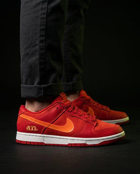 NK Leather Panelled Low Court Trainer Mixed 4 Red Orange