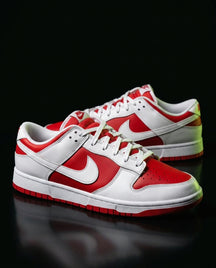 NK Leather Panelled Low Court Trainer Mixed 1 Red White