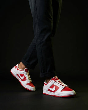 NK Leather Panelled Low Court Trainer Mixed 1 Red White