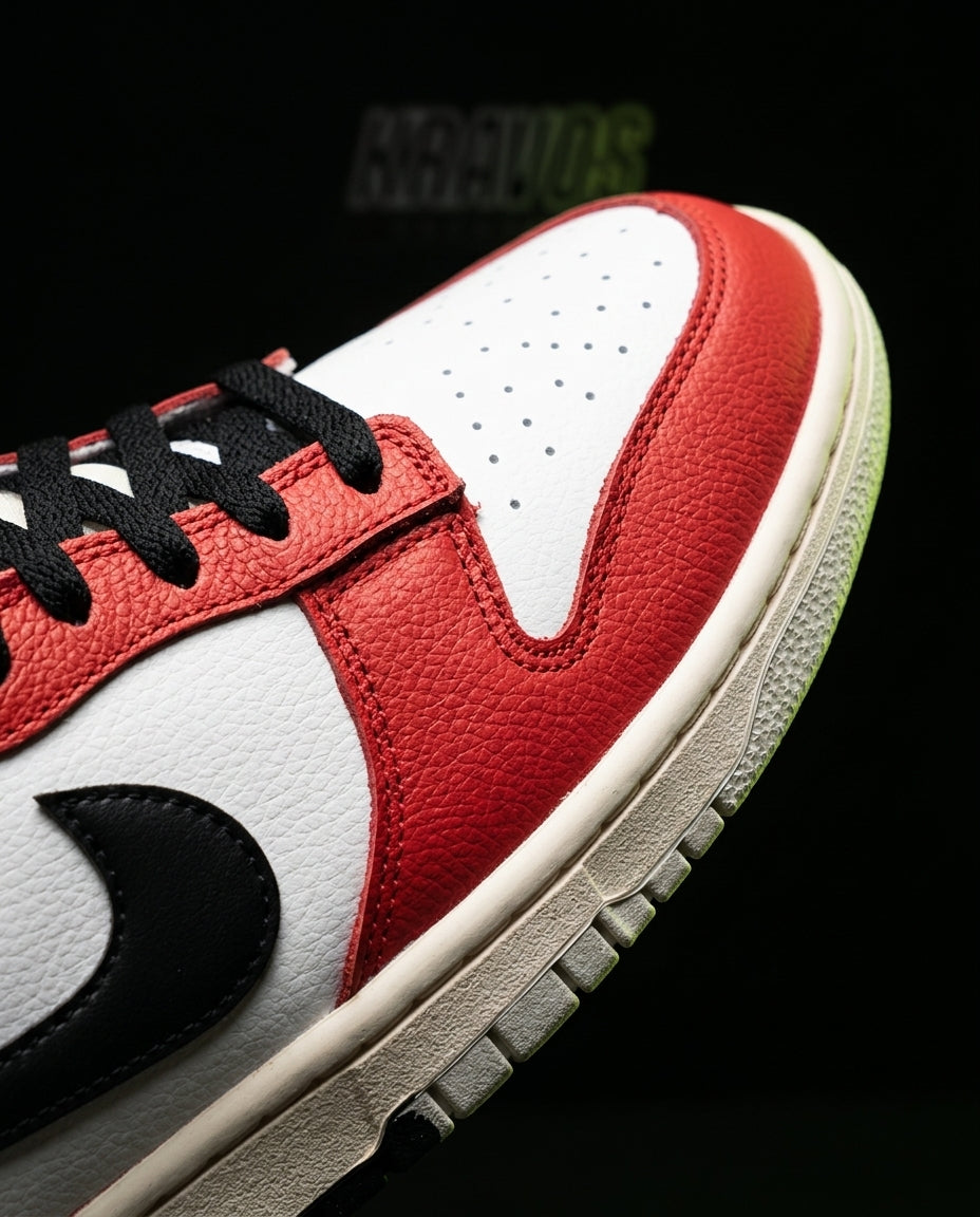 NK Leather Panelled Low Court Trainer Mixed 1 Red White Black
