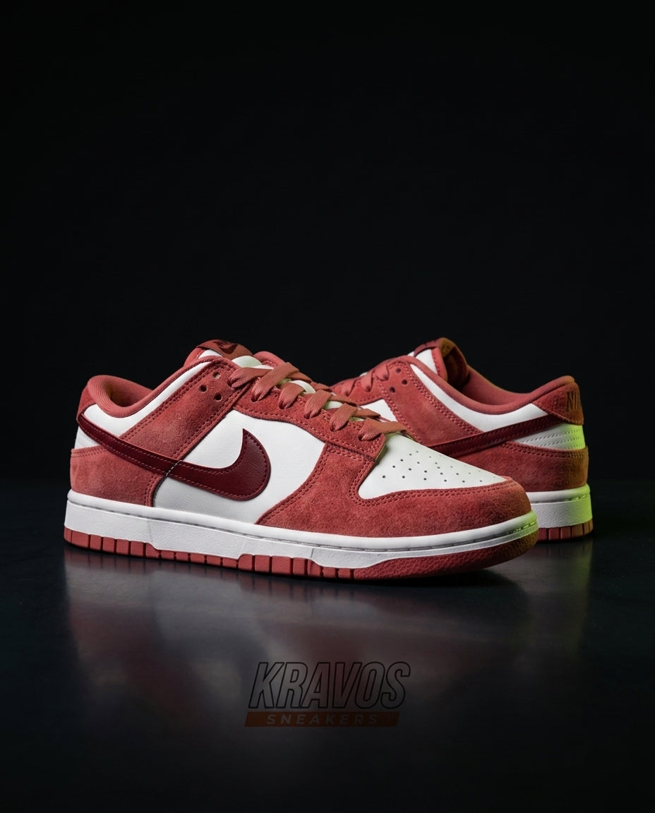NK Leather Panelled Low Court Trainer Mixed 3 Red White Burgundy