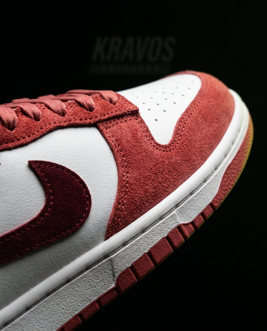 NK Leather Panelled Low Court Trainer Mixed 3 Red White Burgundy