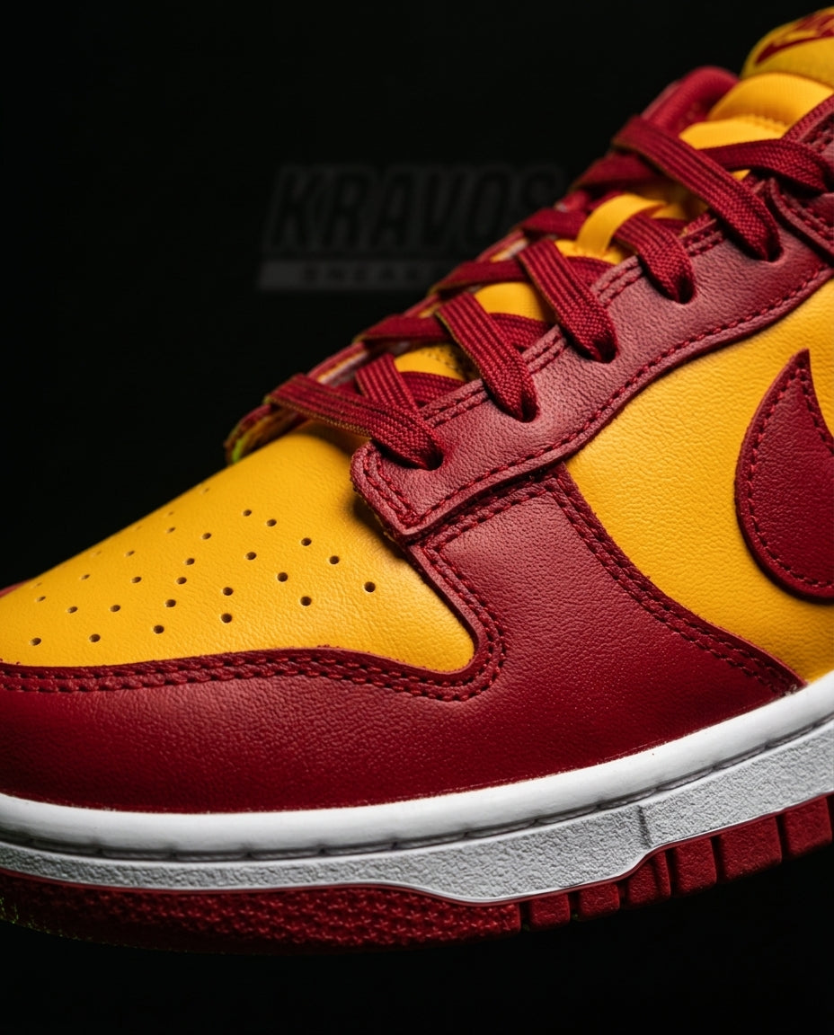 NK Leather Panelled Low Court Trainer Mixed 3 Red Yellow