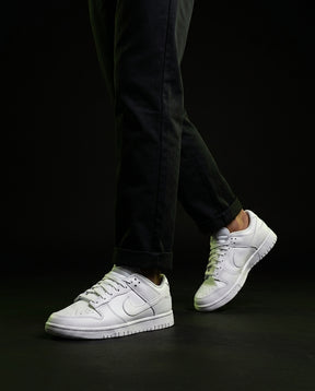 NK Leather Panelled Low Court Trainer White Triple White