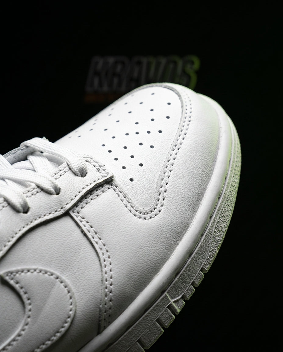 NK Leather Panelled Low Court Trainer White Triple White