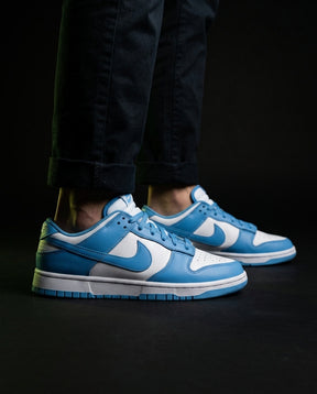 NK Leather Panelled Low Court Trainer Blue University Blue White