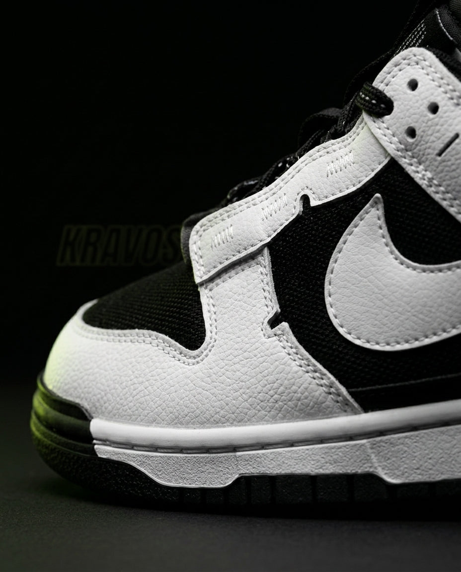 NK Leather Panelled Low Court Trainer Mixed 2 White Black
