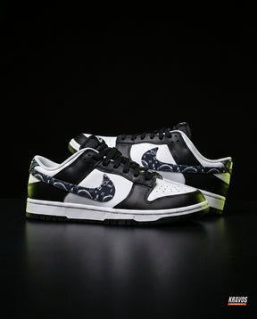 NK Leather Panelled Low Court Trainer White White Black Paisley
