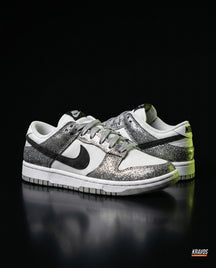 NK Leather Panelled Low Court Trainer White White Black Silver