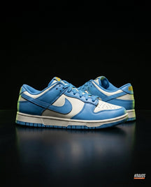 NK Leather Panelled Low Court Trainer Blue White Blue