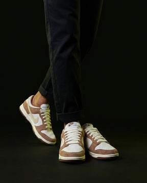 NK Leather Panelled Low Court Trainer Mixed 2 White Brown Tan