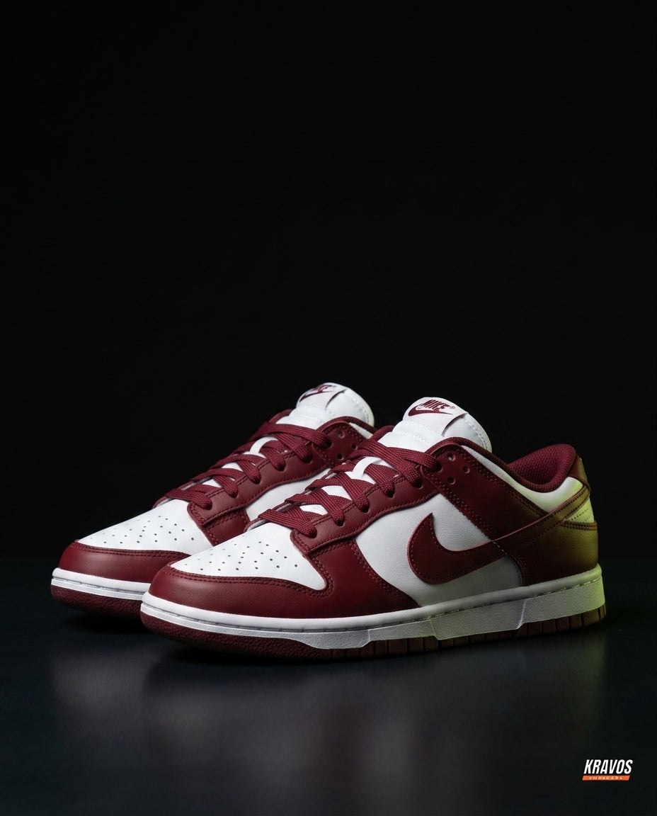 NK Leather Panelled Low Court Trainer Mixed 1 White Burgundy