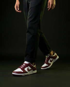 NK Leather Panelled Low Court Trainer Mixed 1 White Burgundy