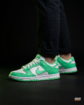 NK Leather Panelled Low Court Trainer Green White Green