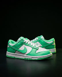 NK Leather Panelled Low Court Trainer Green White Green