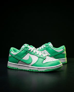 NK Leather Panelled Low Court Trainer Green White Green
