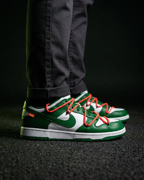 NK Leather Panelled Low Court Trainer Mixed 3 White Green Orange