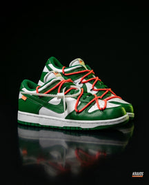 NK Leather Panelled Low Court Trainer Mixed 3 White Green Orange