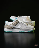 NK Leather Panelled Low Court Trainer White White Grey Mint