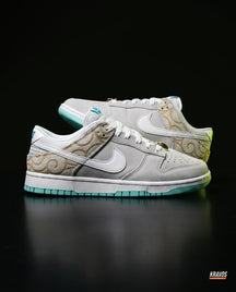 NK Leather Panelled Low Court Trainer White White Grey Mint