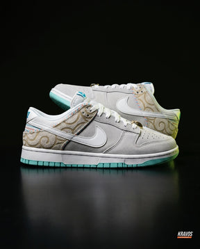 NK Leather Panelled Low Court Trainer White White Grey Mint