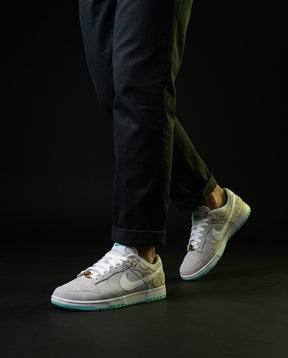 NK Leather Panelled Low Court Trainer White White Grey Mint