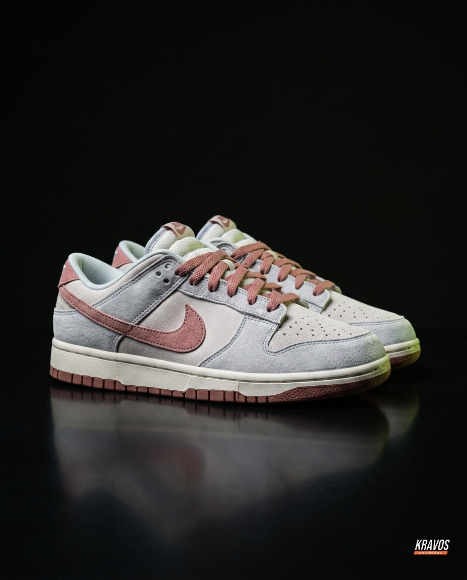 NK Leather Panelled Low Court Trainer Grey White Grey Pink