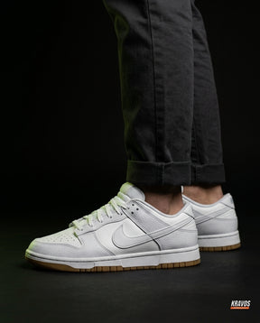 NK Leather Panelled Low Court Trainer White White Gum