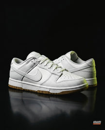 NK Leather Panelled Low Court Trainer White White Gum