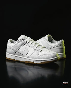 NK Leather Panelled Low Court Trainer White White Gum