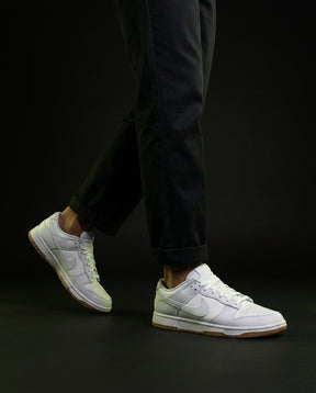 NK Leather Panelled Low Court Trainer White White Gum
