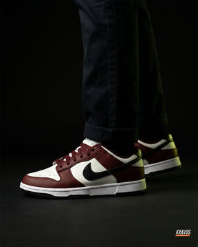 NK Leather Panelled Low Court Trainer Mixed 1 White Maroon Black