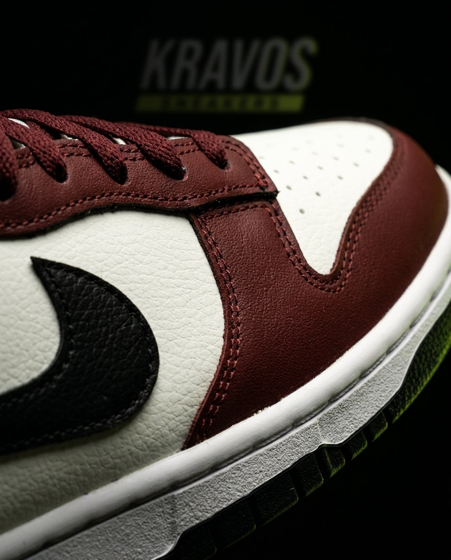 NK Leather Panelled Low Court Trainer Mixed 1 White Maroon Black