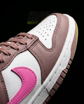 NK Leather Panelled Low Court Trainer White White Mauve Pink
