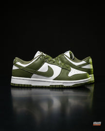 NK Leather Panelled Low Court Trainer Mixed 2 White Olive